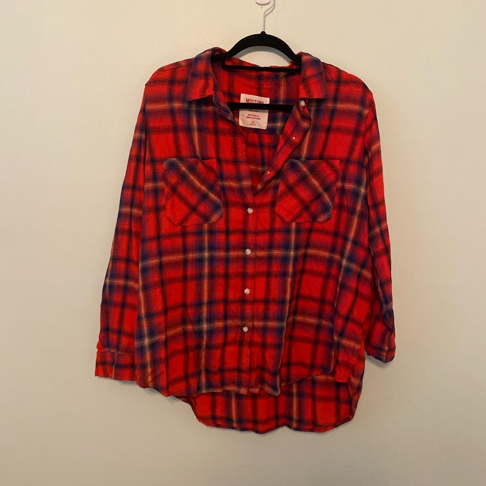Mossimo red and blue plaid top